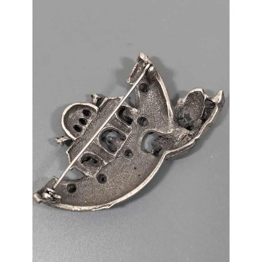 Vintage Silver‎ Tone Noahs Ark Elephant Animal Brooch Pin